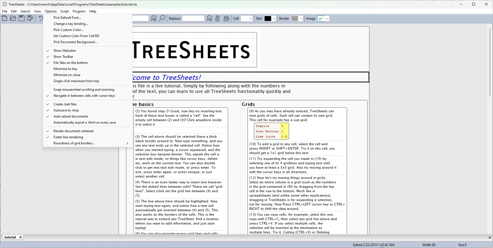 Treesheets for Windows - A Free Data Management Tool