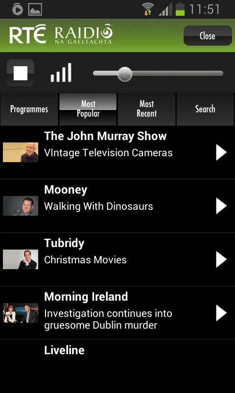 RTÉ Radio for Android: Diverse Audio Content at Your Fingertips