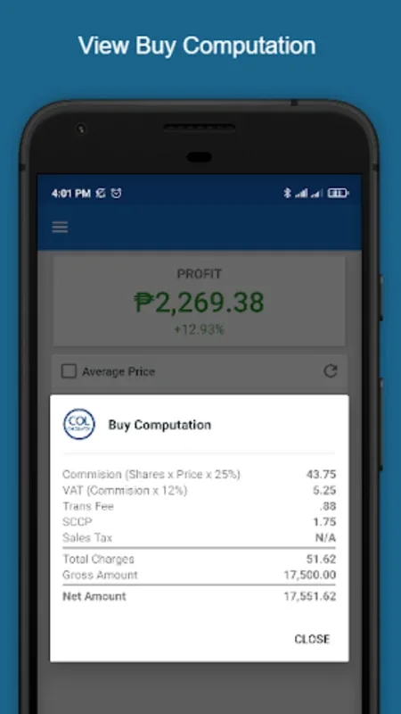 COL Financial Calculator – Buy for Android: Optimize Stock Trades