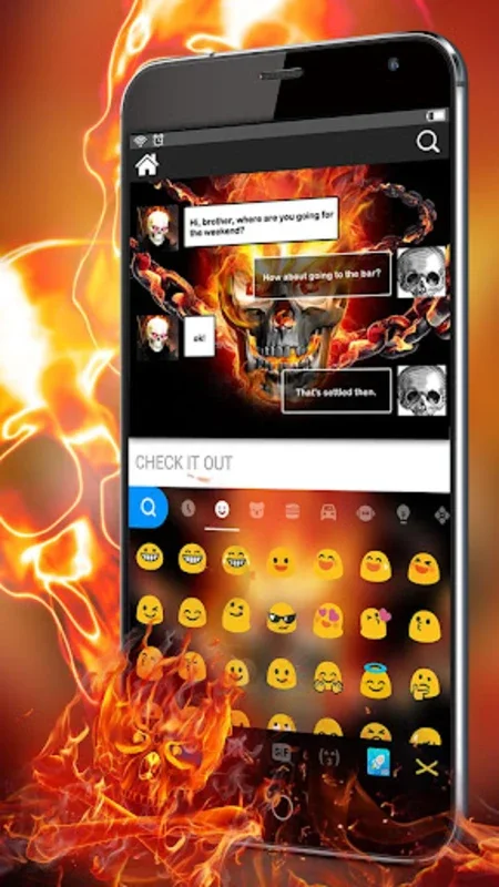 Fire Skull Theme for Android - Customizable Keyboard