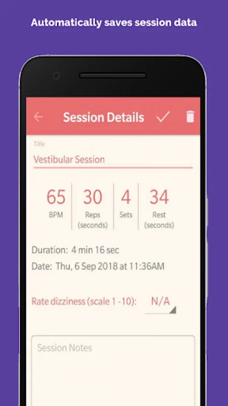 Vestibio - Metronome App for Vertigo Exercises on Android