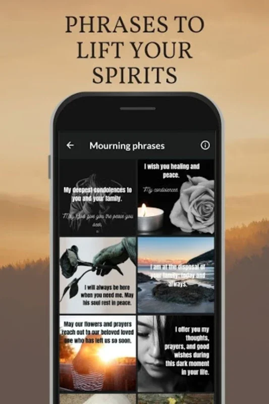 Mourning Phrases, Death, Condo for Android - Express Sympathy