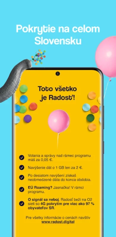 Radosť for Android - Simple & Flexible Mobile Plans