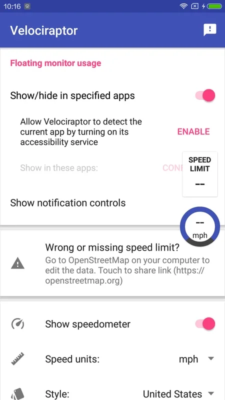 Velociraptor - Map Speed Limit for Android: Stay Within Limits