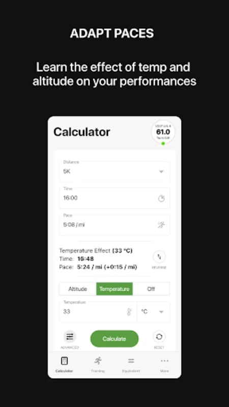 VDOT Running Calculator for Android - No Downloading Needed