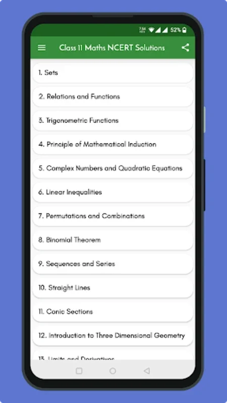 Class 11 Maths NCERT Solutions for Android - Master Math