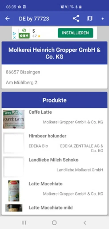 Indentitätskennzeichen for Android - Trace Food Origins