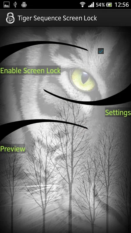 Tiger Sequence Screen Lock for Android - Customized Security