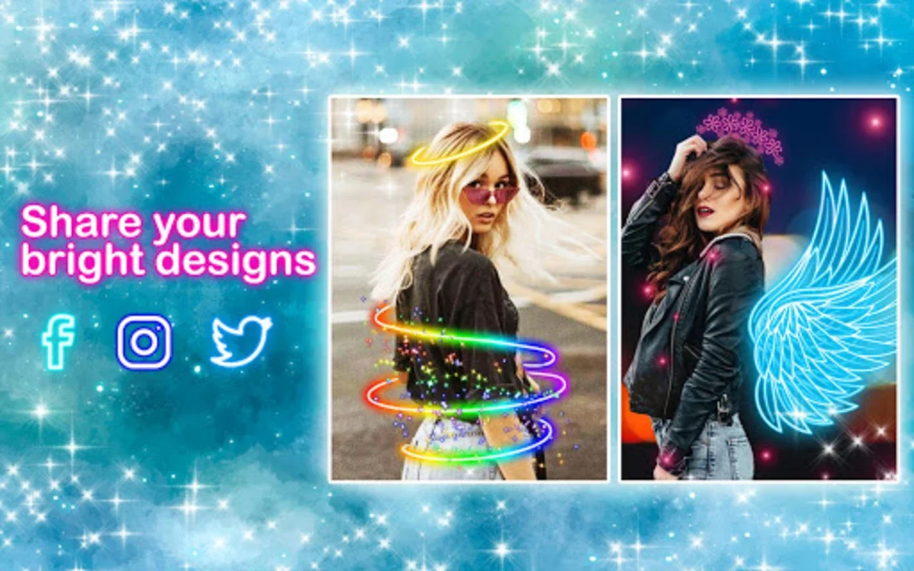 Neon Wings Photo Editor???? Light Glow Effect for Android - No Download Needed