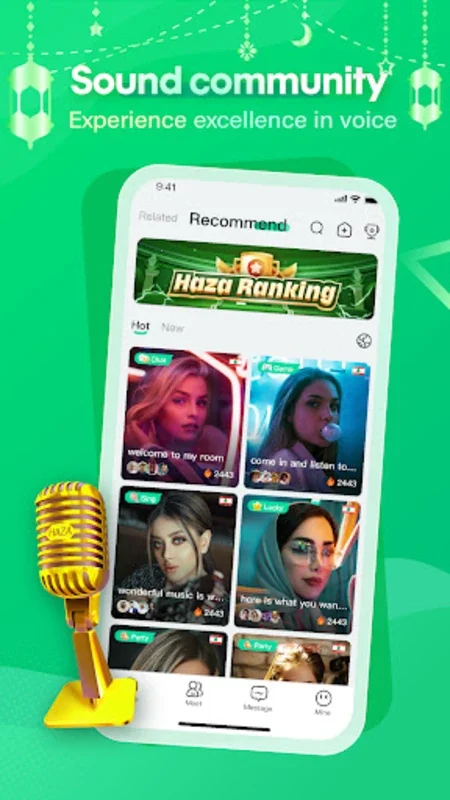 Haza - Group Voice Chat Rooms for Android - No Downloading Needed