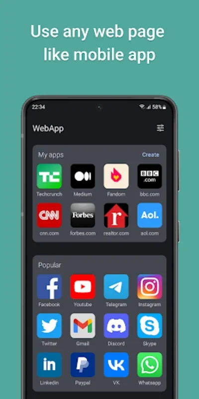 WebApp for Android - Download the APK from AppHuts