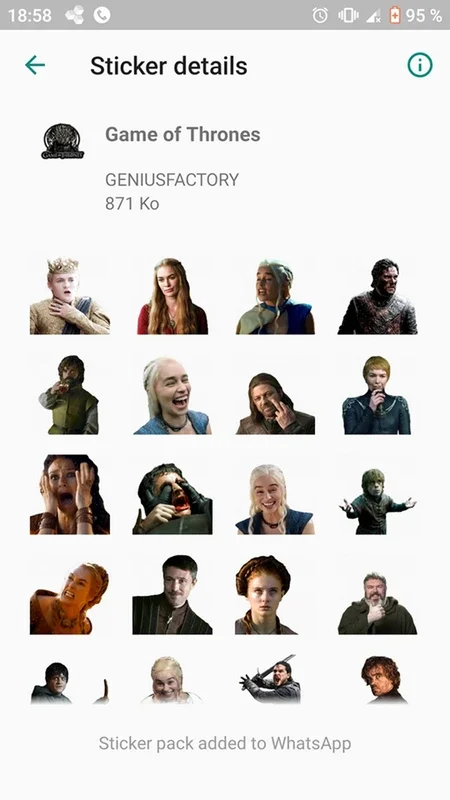 Stickers Game Of Thrones For WhatsApp on Android