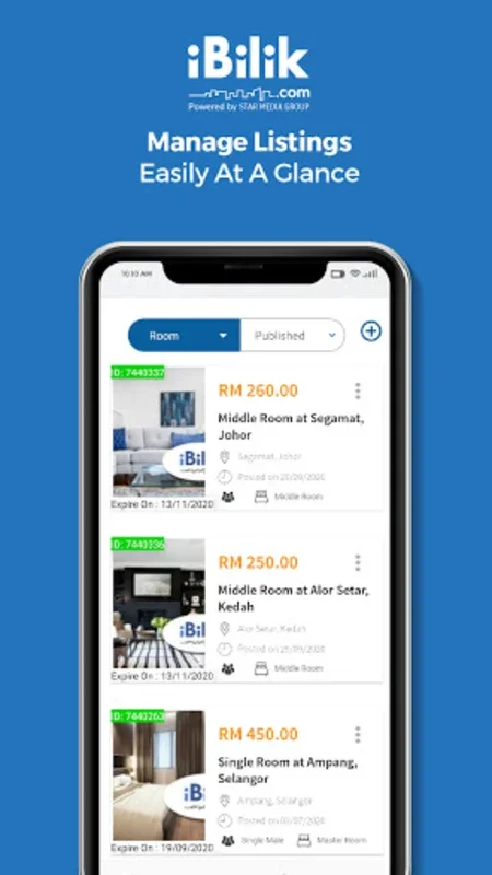 iBilik for Android - Find Short-Term Lodgings in Malaysia
