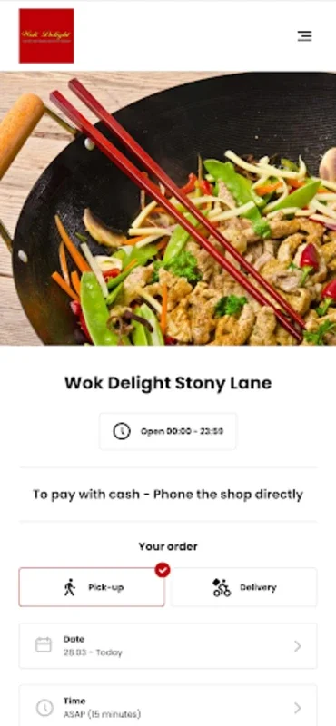 Wok Delight Stony Lane for Android - Order Local Meals Easily