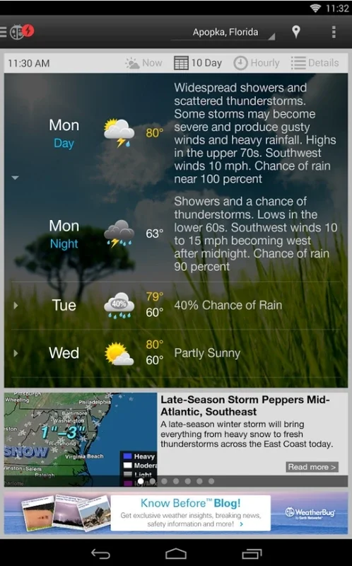 WeatherBug for Android: Comprehensive Weather Info