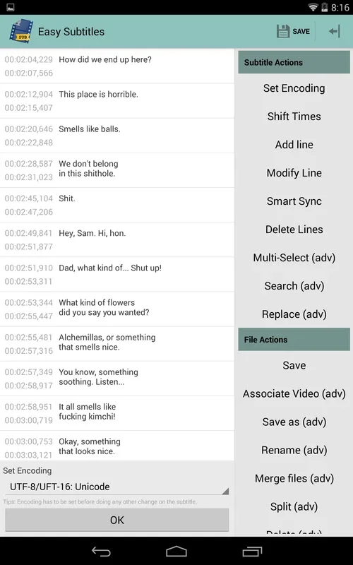 Easy Subtitles for Android - Edit and Embed Subtitles