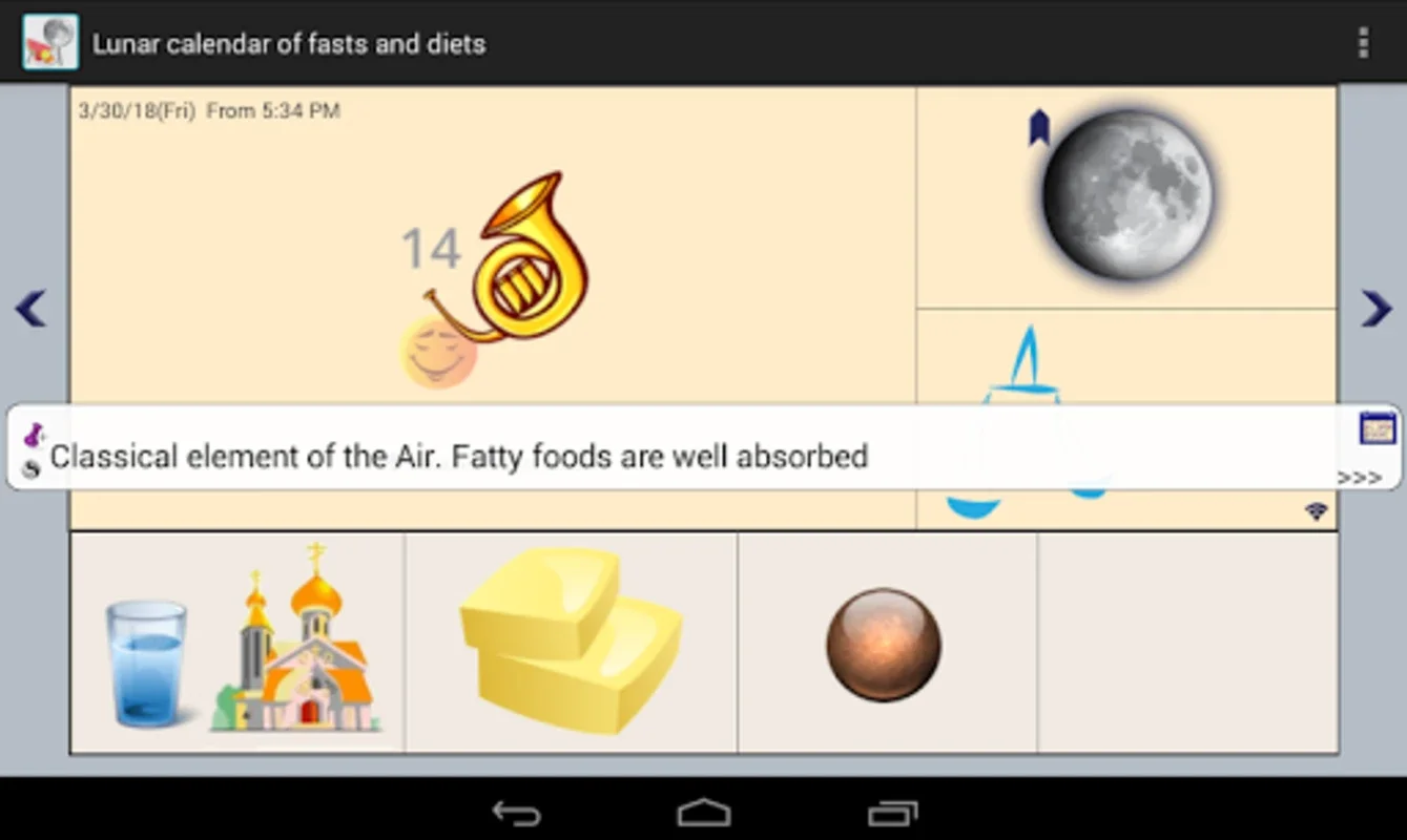 Lunar Calendar of Fasts and Diets for Android