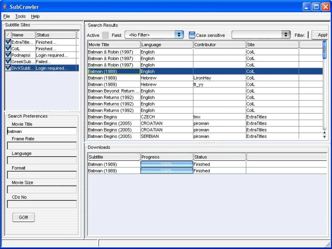 SubCrawler for Windows - Simplify Subtitle Searching