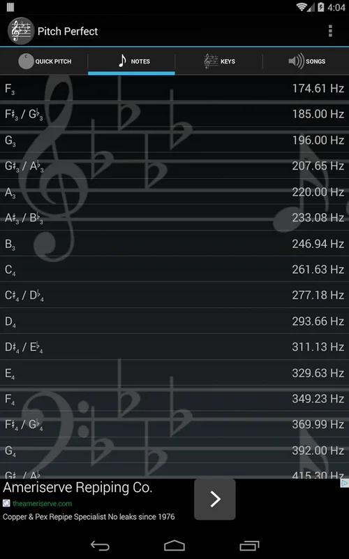 Pitch Perfect for Android - The Perfect Tuning App