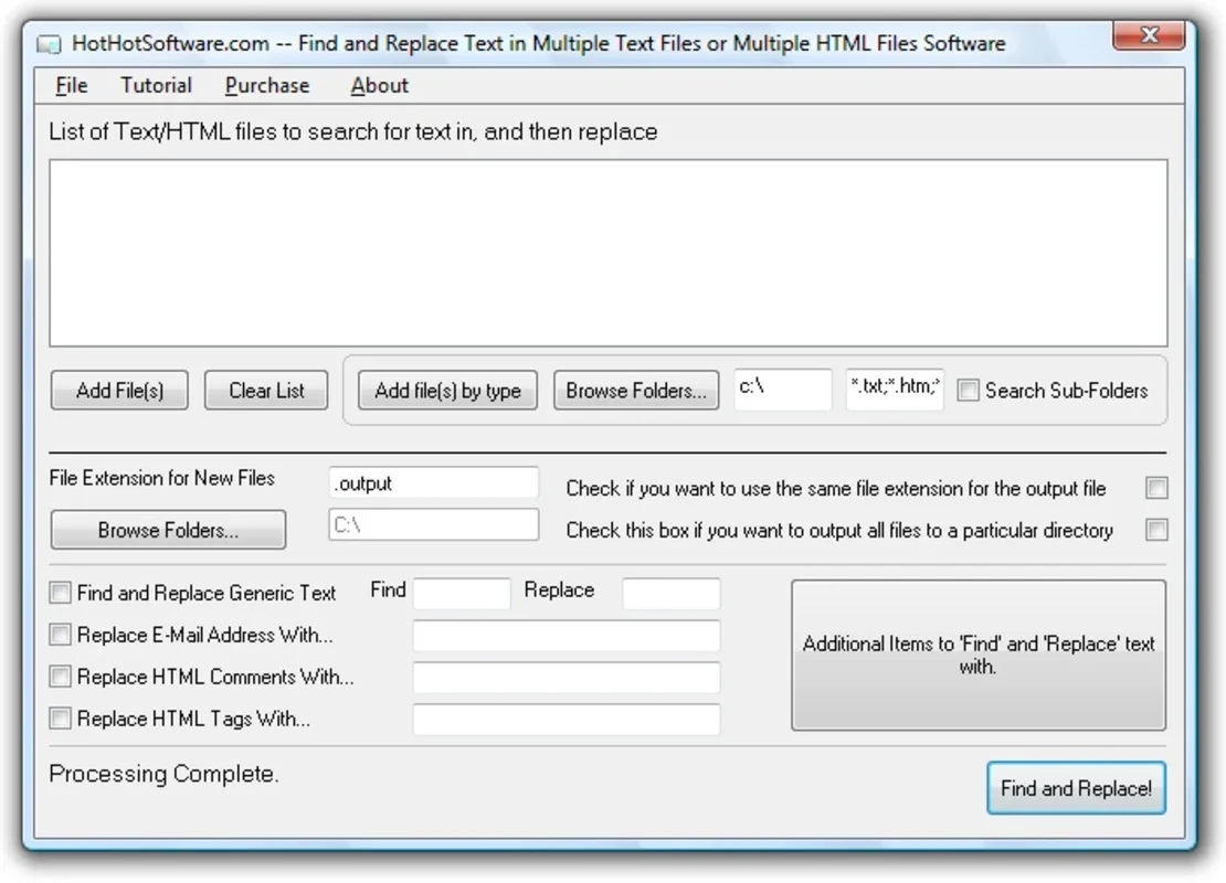 Find and Replace Text in Multiple Files Software for Windows