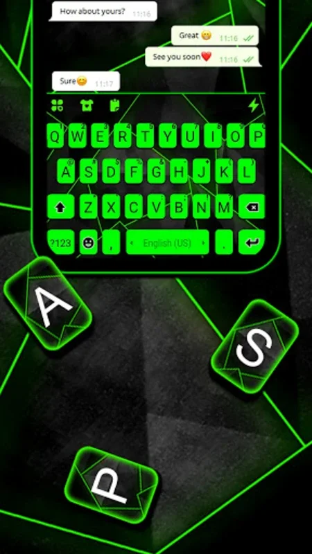 Neon Green SMS for Android - Customizable Typing