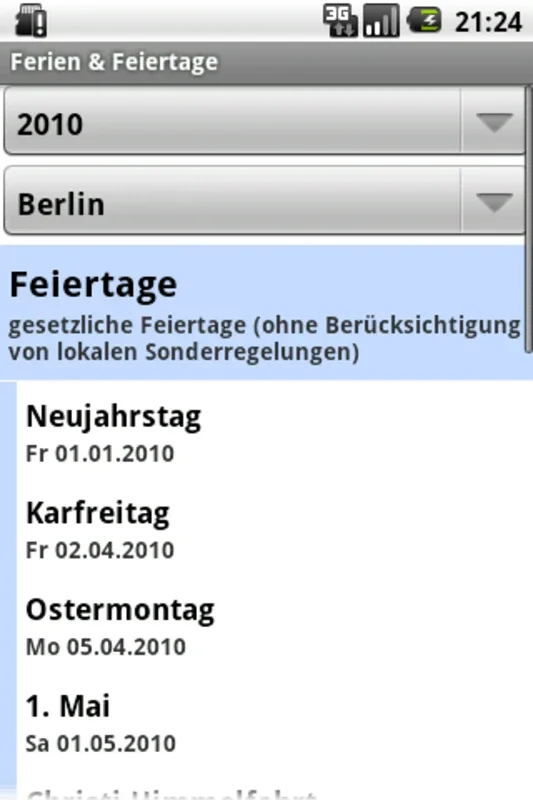 Ferien & Feiertage for Android - Plan German Holidays