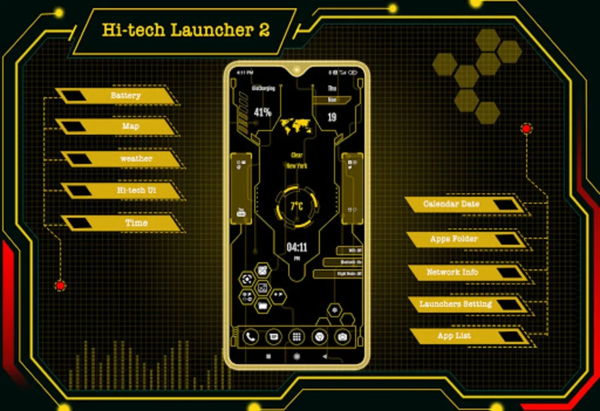 Hitech Launcher 2 for Android: Futuristic Design and Enhanced Functionality