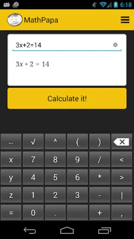 MathPapa for Android - Solve Algebra Problems Offline