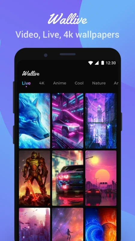 Wallive - Live Wallpaper 4K/HD for Android: Diverse HD Options