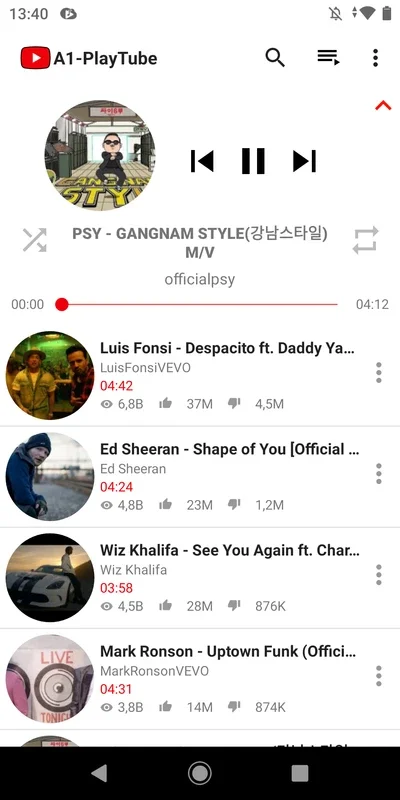 A1-PlayTube | YouTube Player for Android