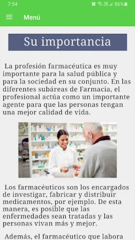 Farmacia for Android - A Resource for Pharmaceutical Knowledge