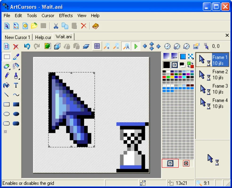 ArtCursors for Windows - Create and Animate Cursors Easily