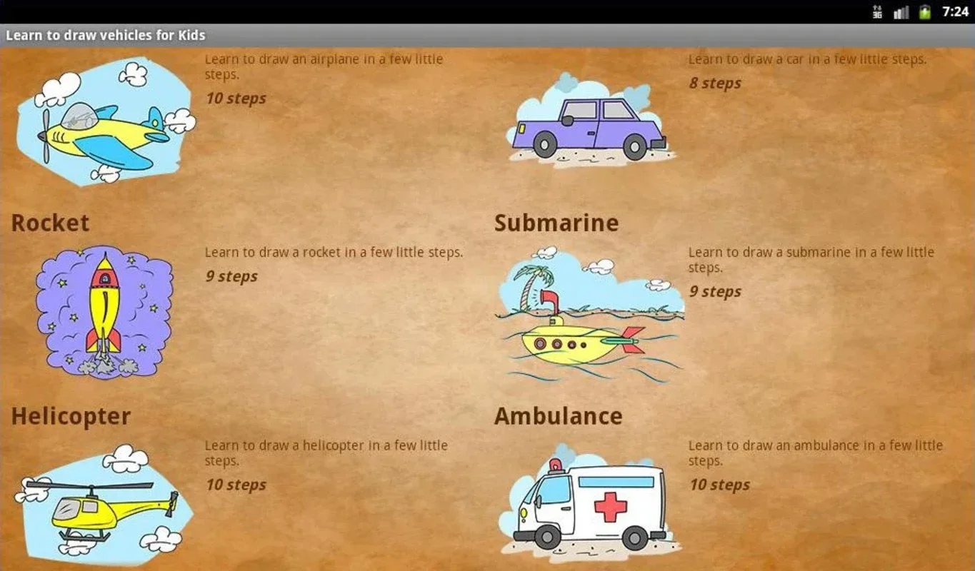 Learn to Draw Vehicles for Kids for Android - Enhance Creativity