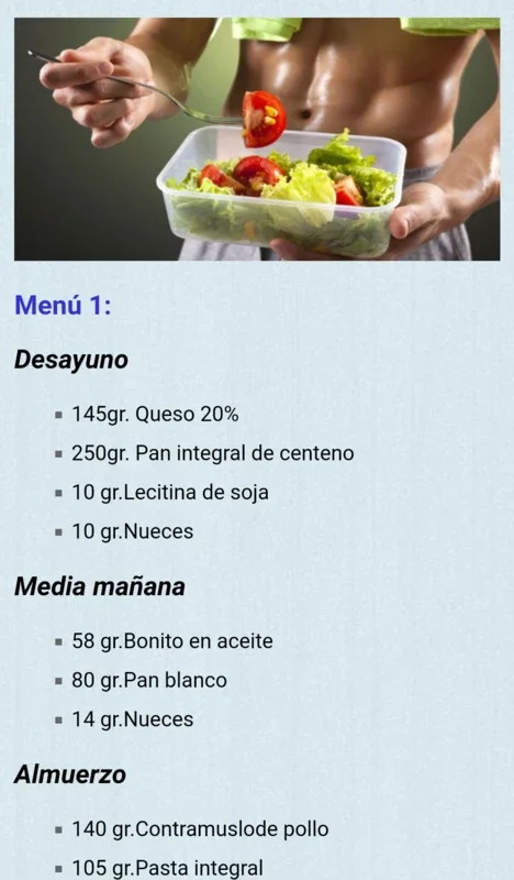 Dieta para ganar masa muscular for Android - Build Muscle Effectively