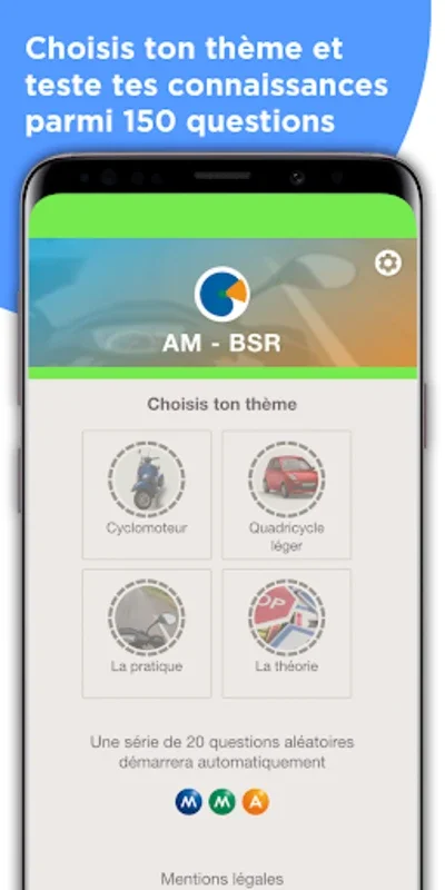 Permis AM / BSR for Android: Interactive AM Exam Prep