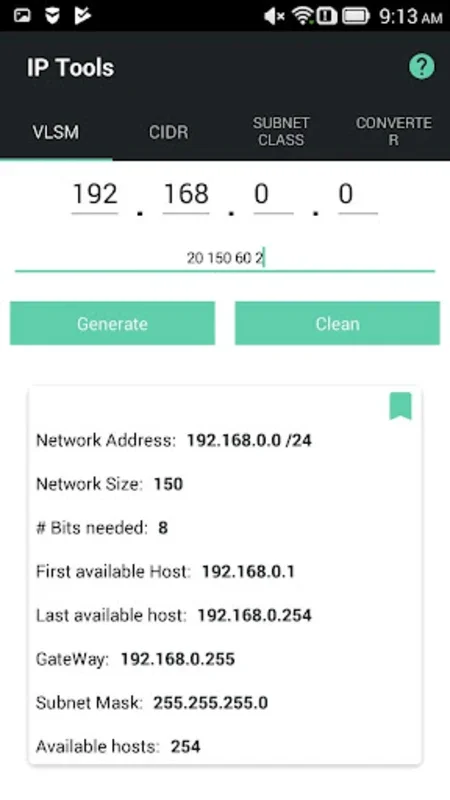 Calculator VLSM for Students for Android - Efficient Subnet Calculator