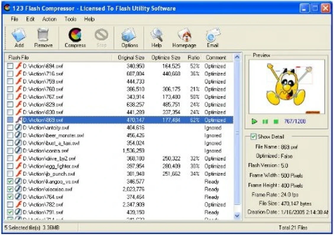 123 Flash Compressor for Windows - Optimize Flash Files