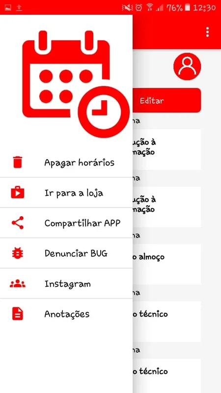 Meus Horários for Android - Manage Your Schedules