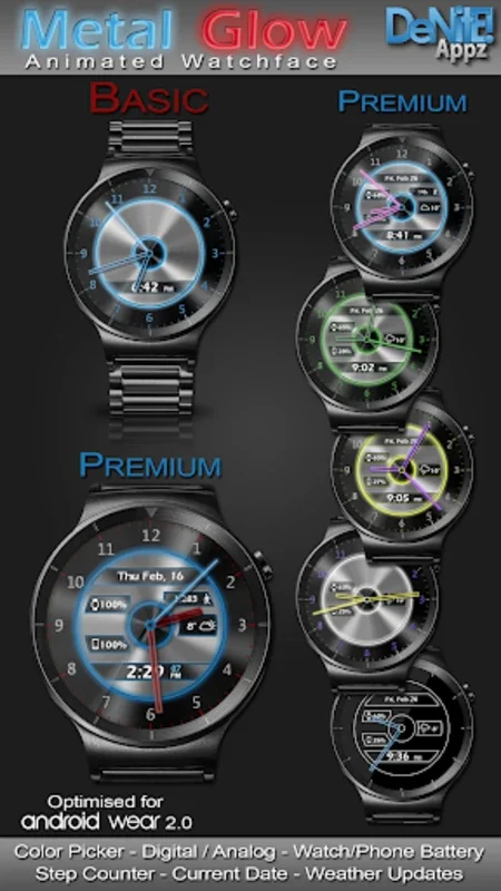 Metal Glow HD Watch Face for Android: Customizable & Feature-Rich