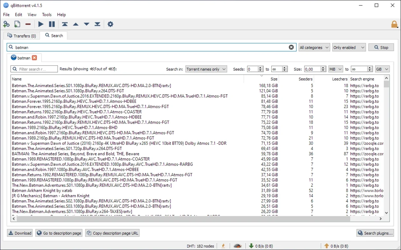 qBittorrent for Windows - Feature - Rich File Sharing