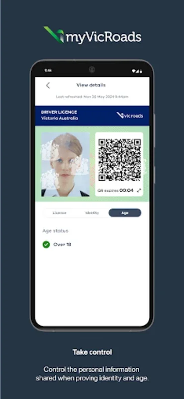myVicRoads for Android: Secure Digital Driver Licence
