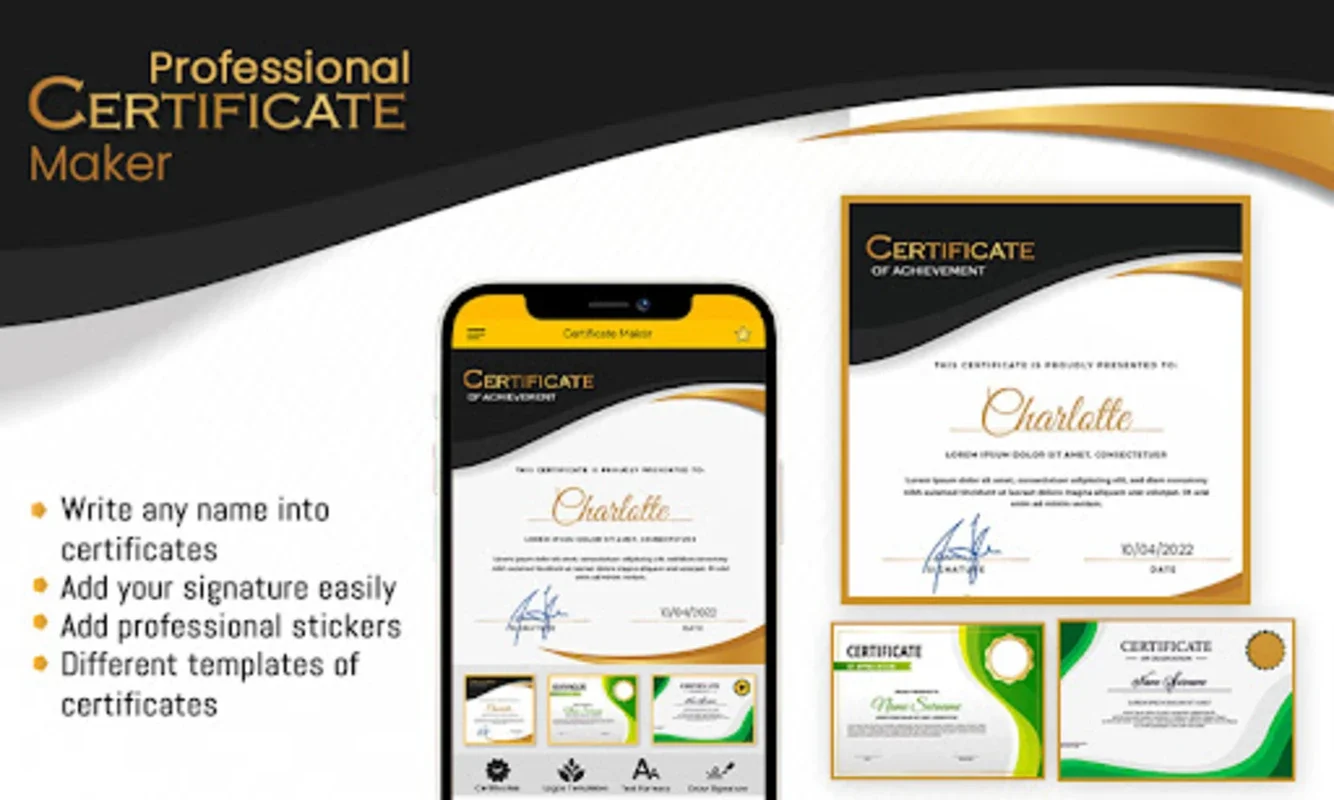 Professional Certificate Maker for Android - No Downloading Needed