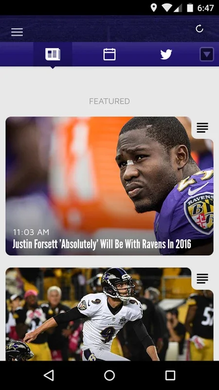 Ravens App for Android - Exclusive Content & Ticket Mgt