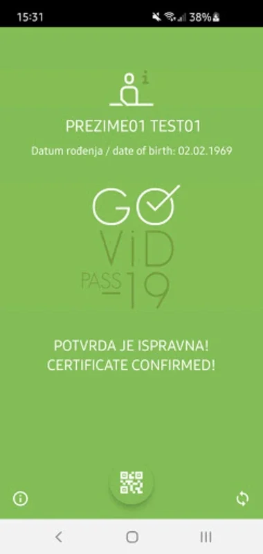 CovidGO for Android - Securely Verify COVID Certificates