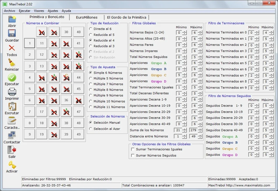 MaxiTrebol for Windows - Create Lottery Picks Easily