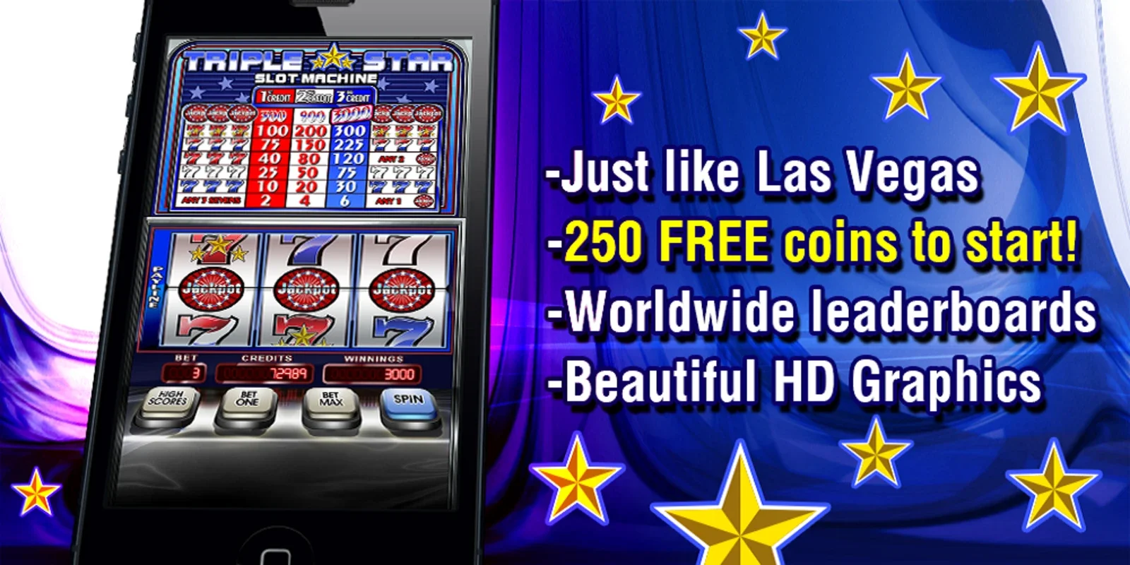 Triple Star Slots for Android - Thrilling Slot Experience