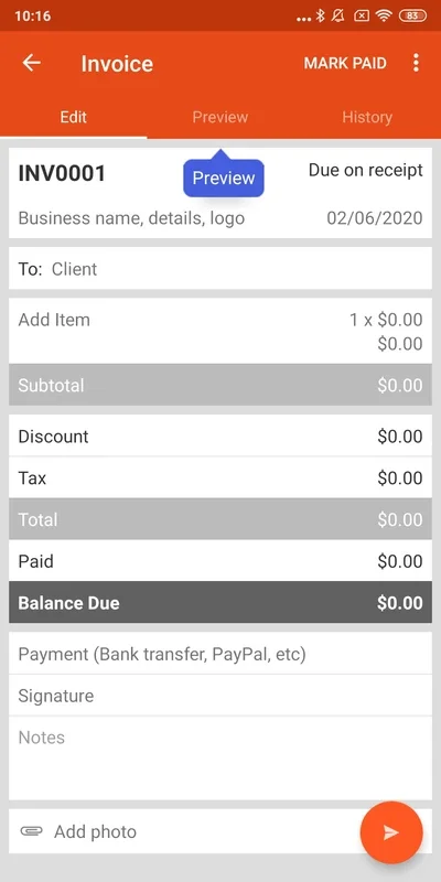 Invoice Simple for Android - Create Invoices Easily