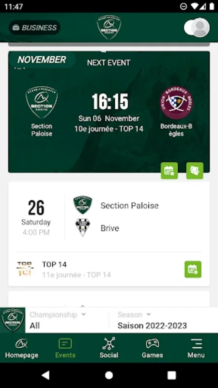 Section Paloise for Android: Engaging Rugby App