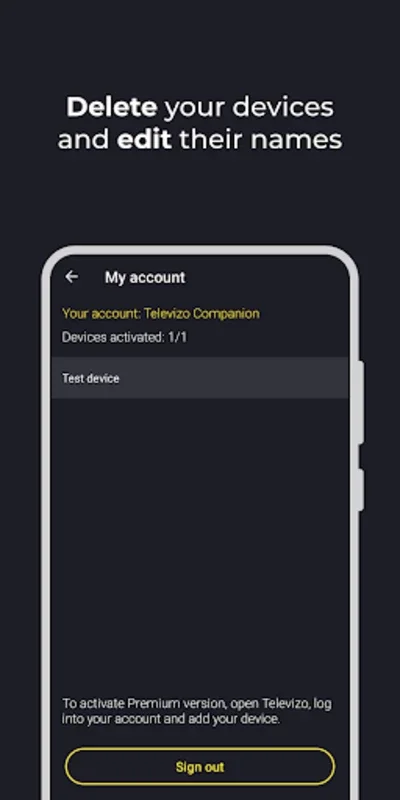 Televizo Companion for Android - Manage Account Easily