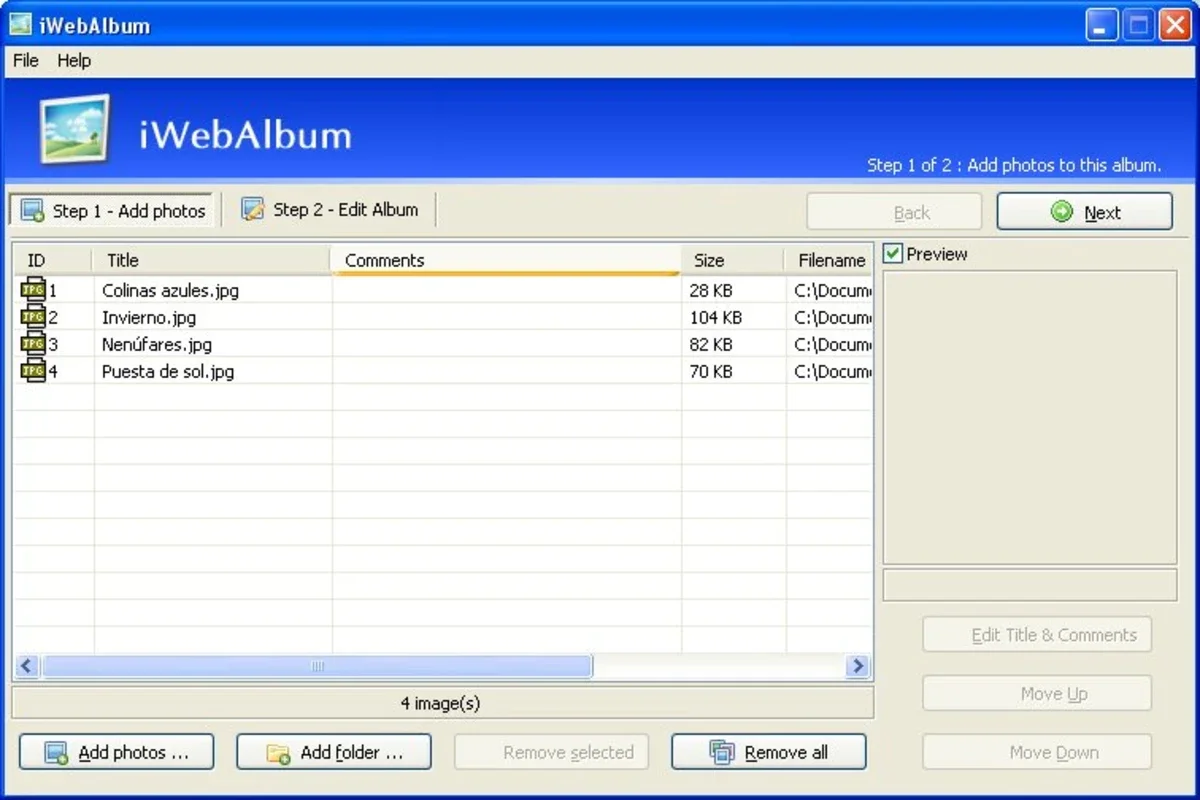 iWebAlbum: Free Windows Web Photo Album Creator